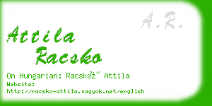 attila racsko business card
